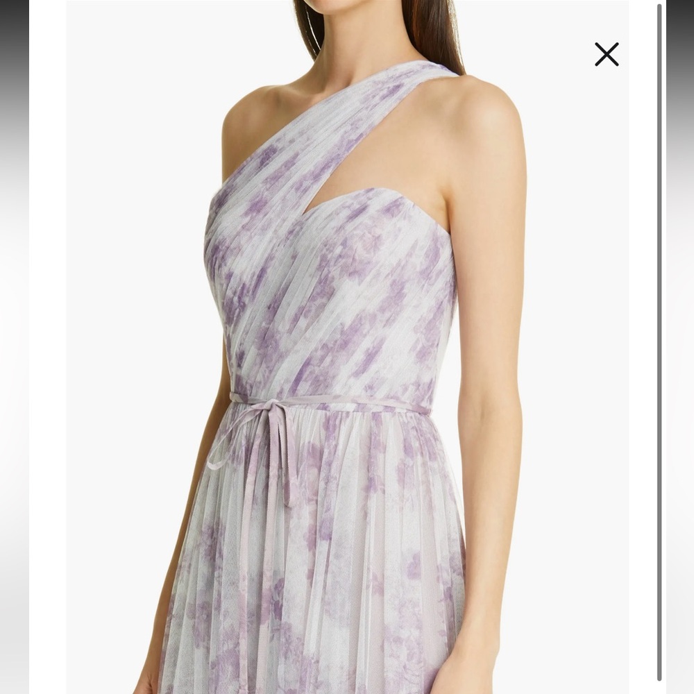 Marchesa Notte Bridesmaid***One-Shoulder Lavender Floral Gown***US 6 $325 - Picture 3 of 15